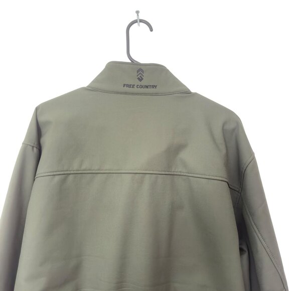 Free Country Men's Softshell Jacket XXL Olive Green Zip Pockets & Fleece Lining - Picture 10 of 12